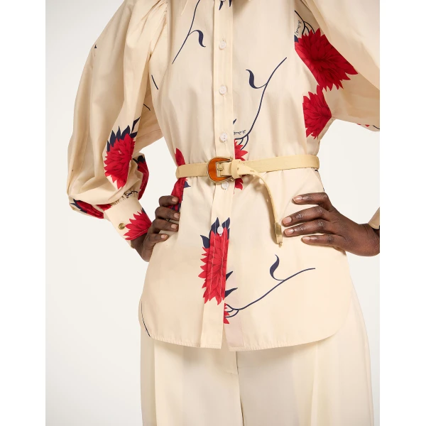 La DoubleJ Cinch Belt in Light Beige at Coveti