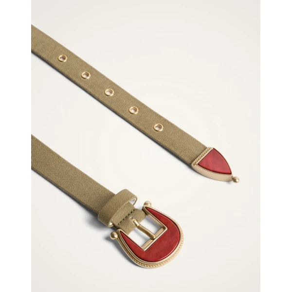 La DoubleJ Cinch Belt in Light Beige at Coveti