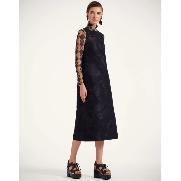 La DoubleJ Column Dress in Sylph Black, view 2