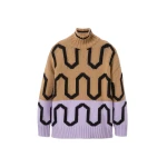 La DoubleJ Comber Turtleneck in Camel & Lilac