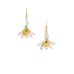 La DoubleJ Cornucopia Pendant Earrings in Pink Metallic Beads | Earrings | Coveti
