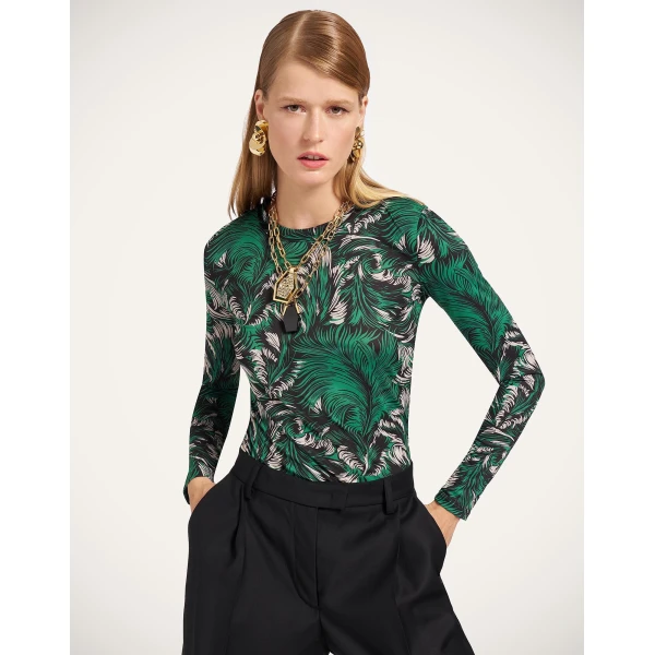 La DoubleJ Crew Top in Quill Green, view 2