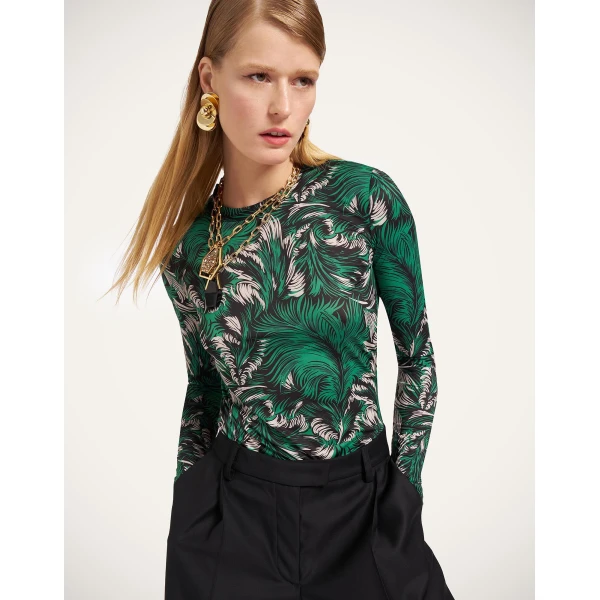 La DoubleJ Crew Top in Quill Green, view 5