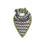 La DoubleJ Crochet Triangle Scarf in Multicolor Blue & Burgundy at Coveti