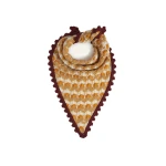 La DoubleJ Crochet Triangle Scarf in Multicolor Ocher & White at Coveti