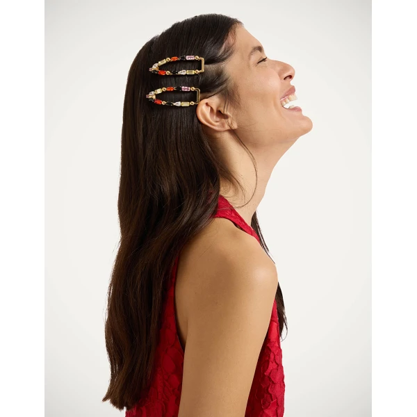 La DoubleJ Crystals Hair Clip in Lilac at Coveti