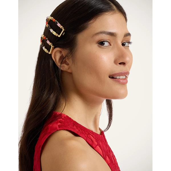 La DoubleJ Crystals Hair Clip in Lilac at Coveti