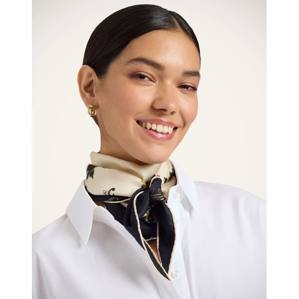 La DoubleJ Diamond Scarf in Buttercup Black at Coveti