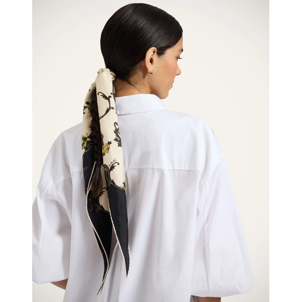 La DoubleJ Diamond Scarf in Buttercup Black at Coveti
