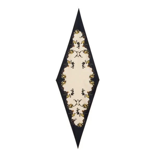 Diamond Scarf in Buttercup Black