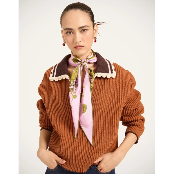 La DoubleJ Diamond Scarf in Coven Pink, view 2