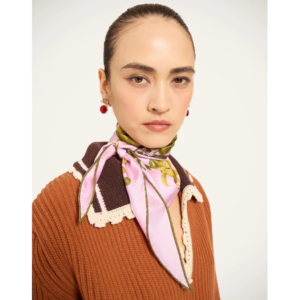 La DoubleJ Diamond Scarf in Coven Pink, view 3