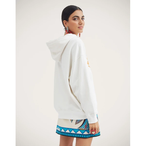 La DoubleJ Discman Hoodie in Off White, view 3