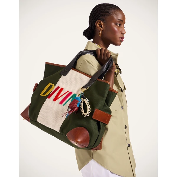 La DoubleJ Divine Tote Bag in Dark Green, view 2
