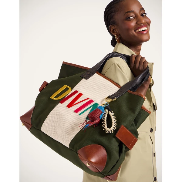 La DoubleJ Divine Tote Bag in Dark Green, view 3