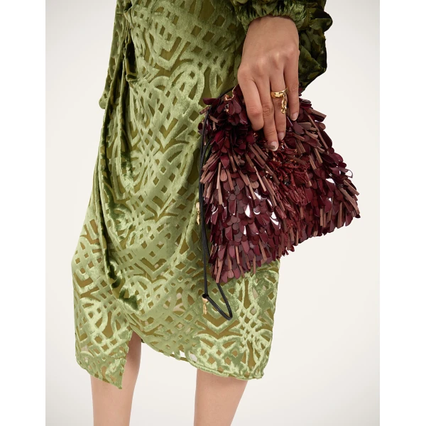 La DoubleJ Drape Skirt in Verona Green, view 4