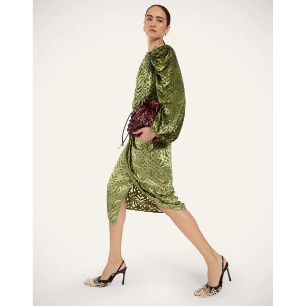 La DoubleJ Drape Skirt in Verona Green, view 5