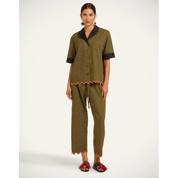 La DoubleJ Drawstring Pants in Pinstripe Green | Pants | Coveti