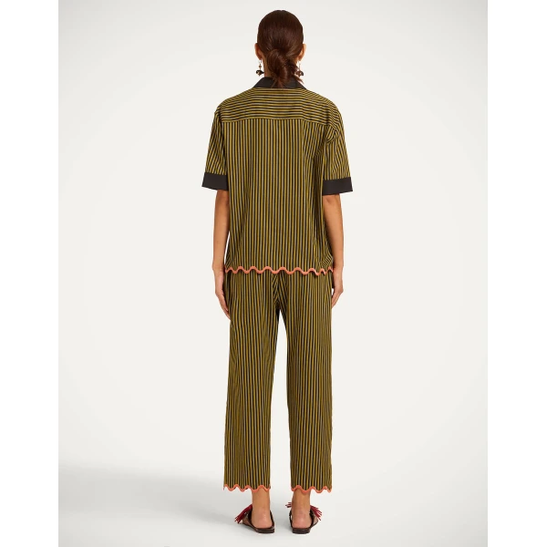 La DoubleJ Drawstring Pants in Pinstripe Green | Pants | Coveti