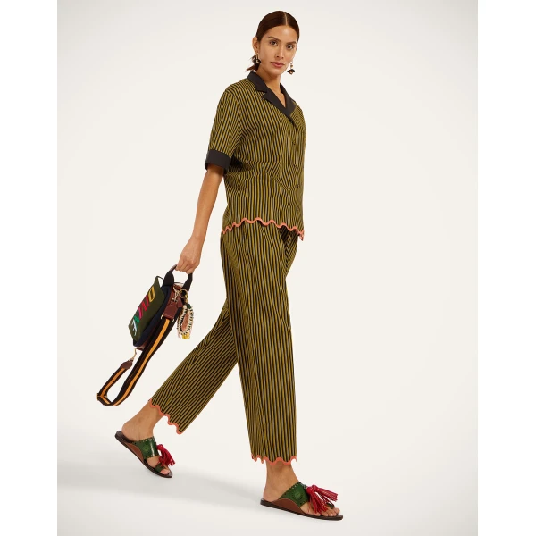 La DoubleJ Drawstring Pants in Pinstripe Green | Pants | Coveti