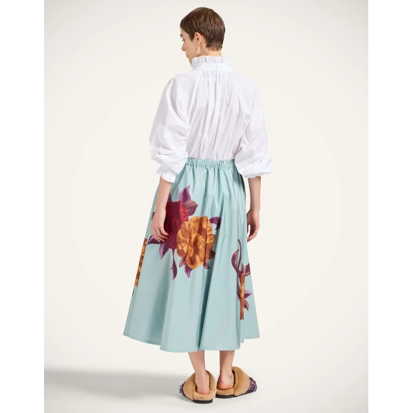 La DoubleJ Drawstring Skirt in Peony Light Blue, view 3