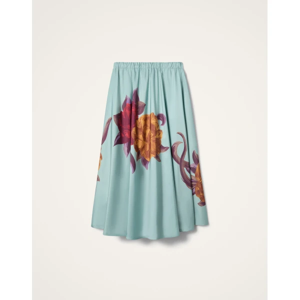 La DoubleJ Drawstring Skirt in Peony Light Blue, view 5