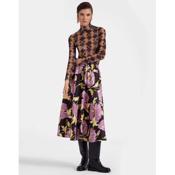 La DoubleJ Drawstring Skirt in Sylph Black, view 2