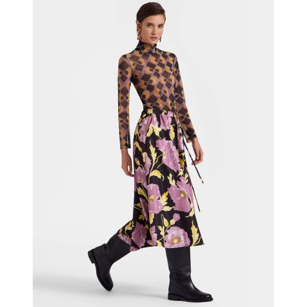 La DoubleJ Drawstring Skirt in Sylph Black, view 4