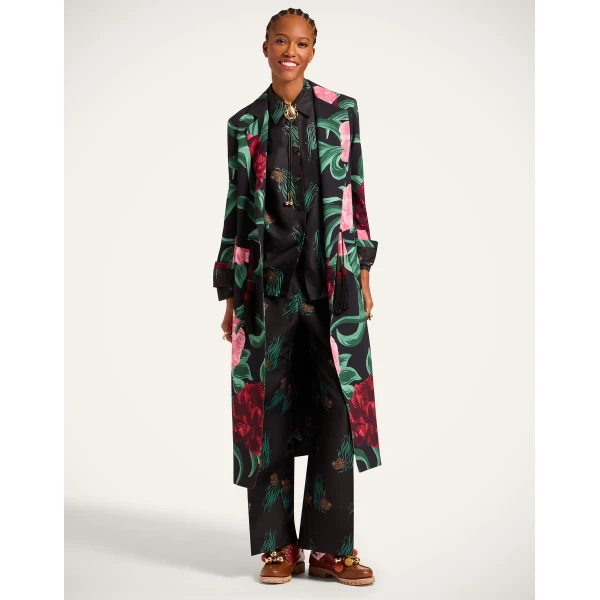 La DoubleJ Duster Coat in Peony Black | Coats | Coveti