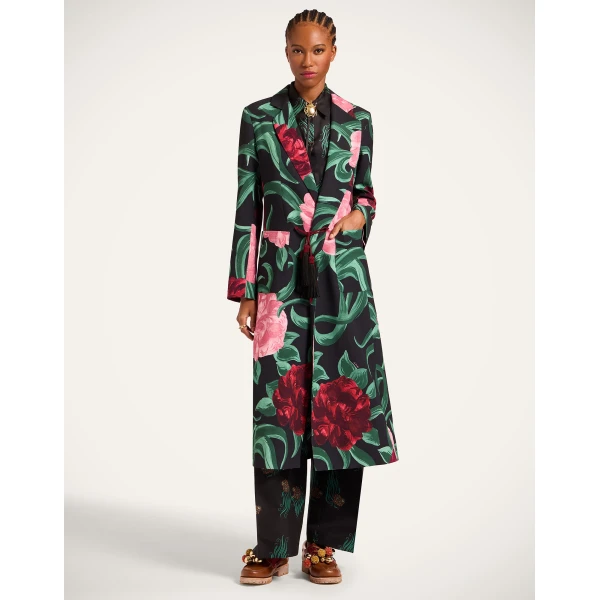 La DoubleJ Duster Coat in Peony Black | Coats | Coveti