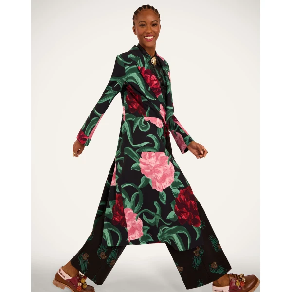 La DoubleJ Duster Coat in Peony Black | Coats | Coveti