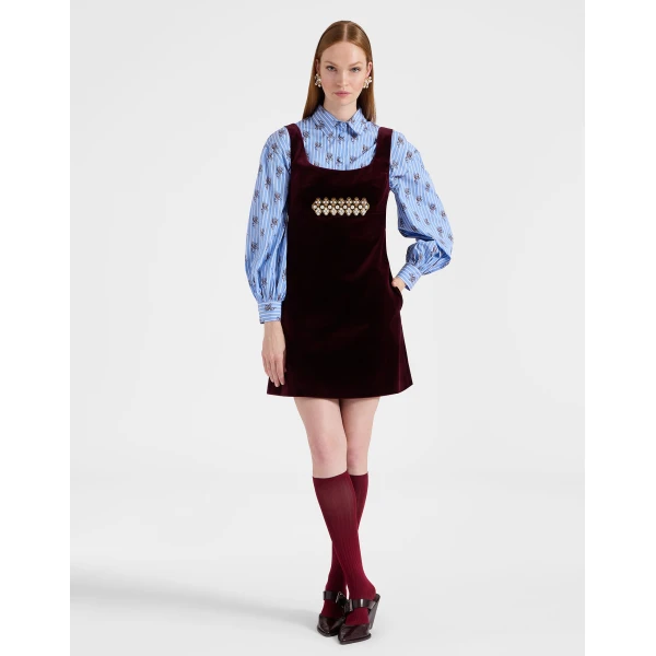 La DoubleJ Ella Mini Dress in Burgundy, view 2