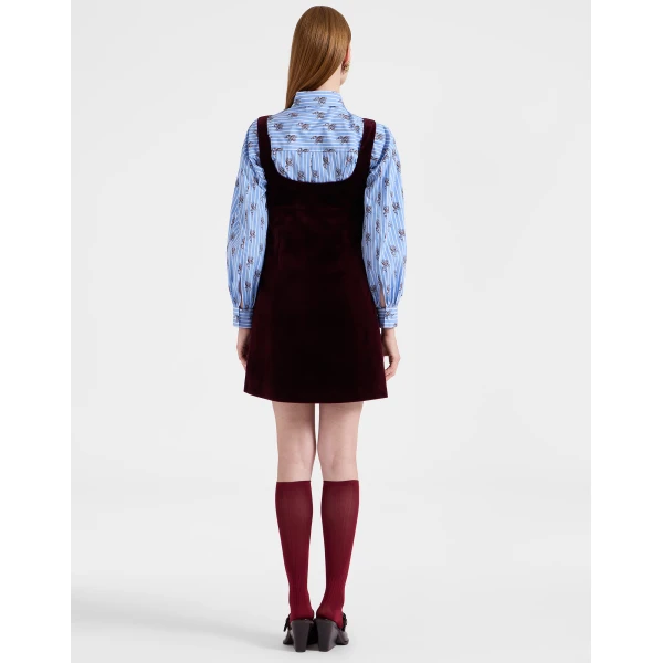 La DoubleJ Ella Mini Dress in Burgundy, view 3