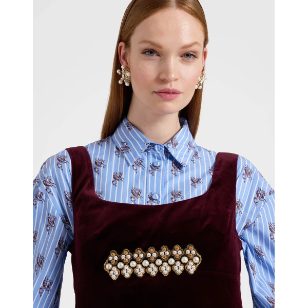 La DoubleJ Ella Mini Dress in Burgundy, view 6