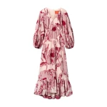 La DoubleJ Eve-Ning V Dress in Sylph Fil Coupé Pink