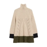 La DoubleJ Fireside Turtleneck in Color Block Ecru