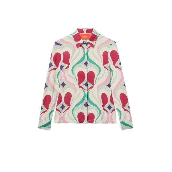 Fitted Shirt in Macro Jive Ecru