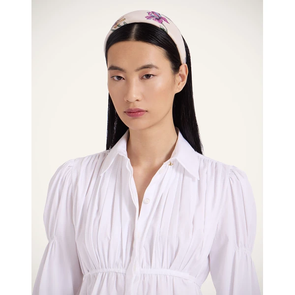 La DoubleJ Flat Headband in Mini Iris Ivory, view 2