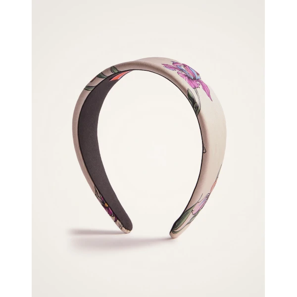 La DoubleJ Flat Headband in Mini Iris Ivory, view 4