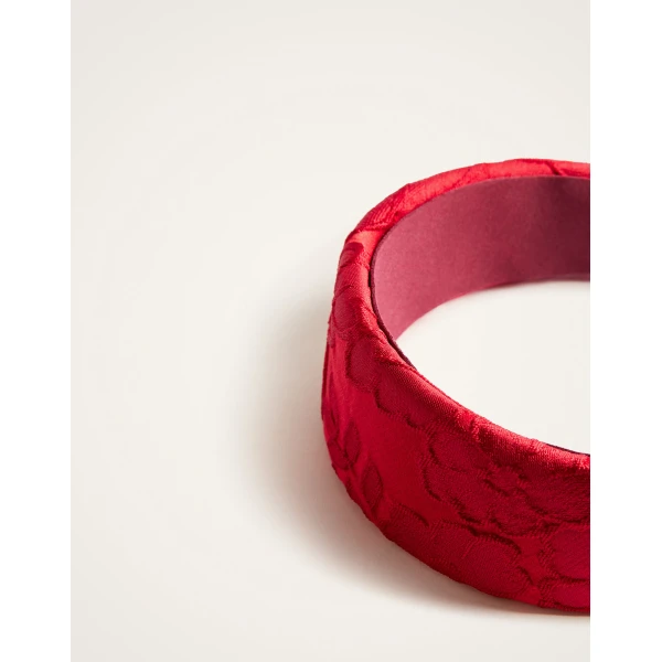 La DoubleJ Flat Headband in Peony Red, view 6