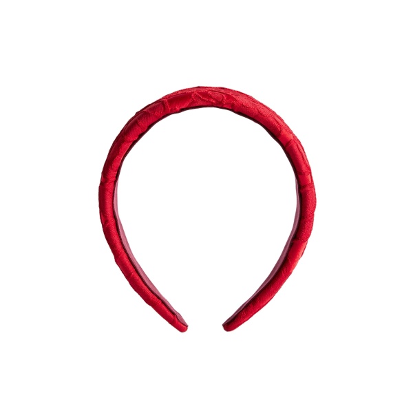La DoubleJ Flat Headband in Peony Red at Coveti