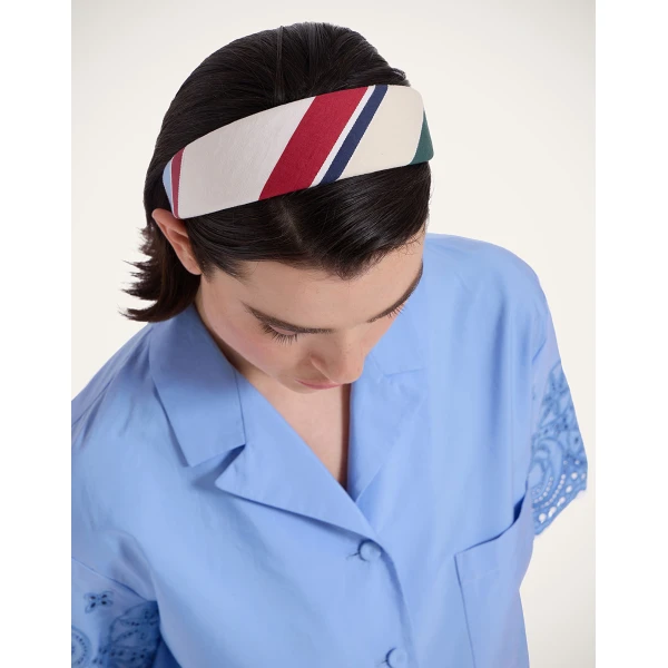 La DoubleJ Flat Headband in Stripes Multicolor, view 2