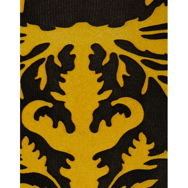 La DoubleJ Flocked Tights in Black & Yellow, view 6