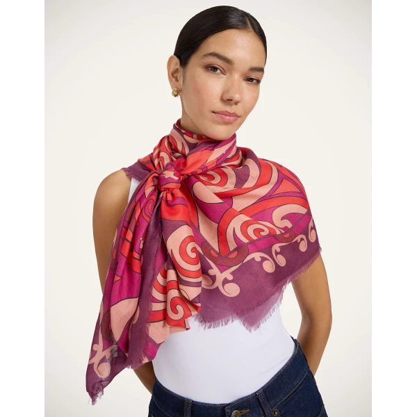 La DoubleJ Foulard 140 in Alchemy Dark Red, view 2