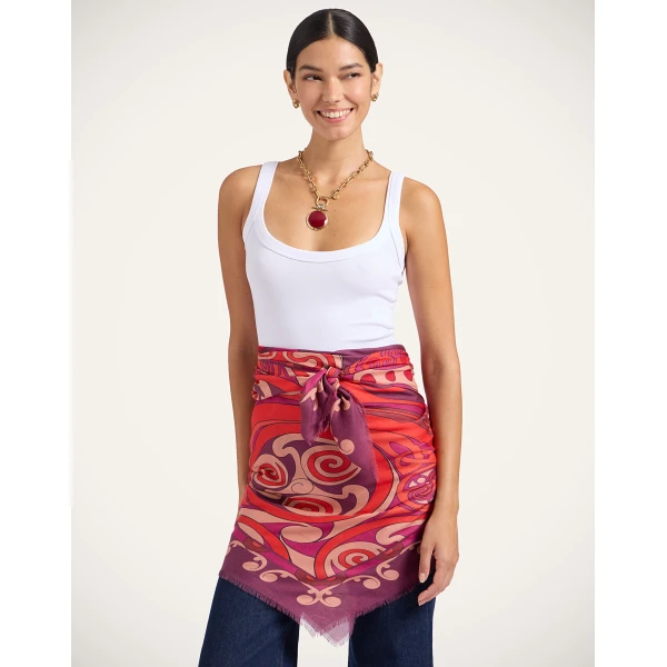 La DoubleJ Foulard 140 in Alchemy Dark Red, view 3