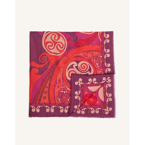 La DoubleJ Foulard 140 in Alchemy Dark Red, view 4