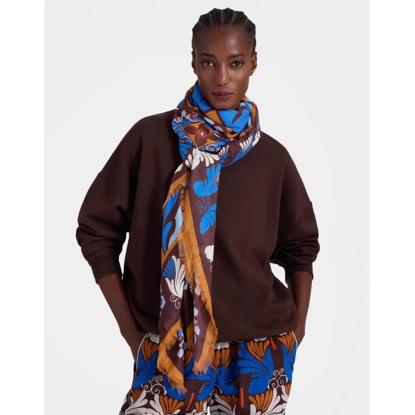 La DoubleJ Foulard 140 in Palazzo Light Blue, view 2