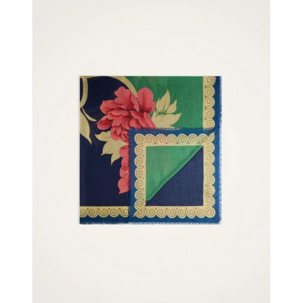 La DoubleJ Foulard 140 in Queen Peony Blue at Coveti