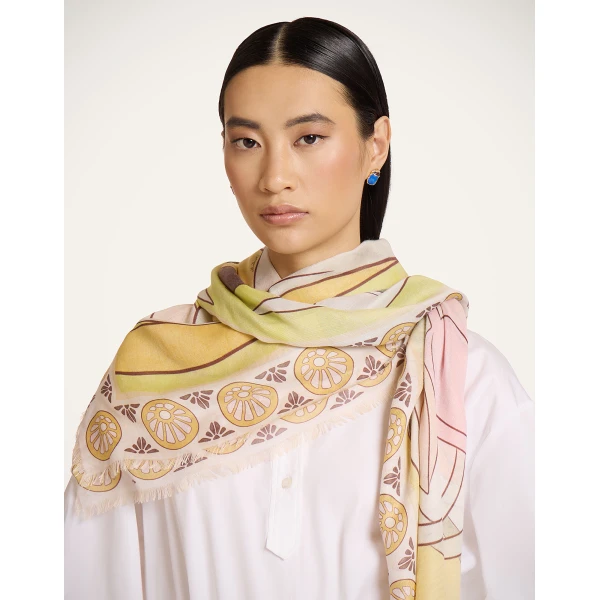 La DoubleJ Foulard 140 in Tulip Pale Pink, view 2