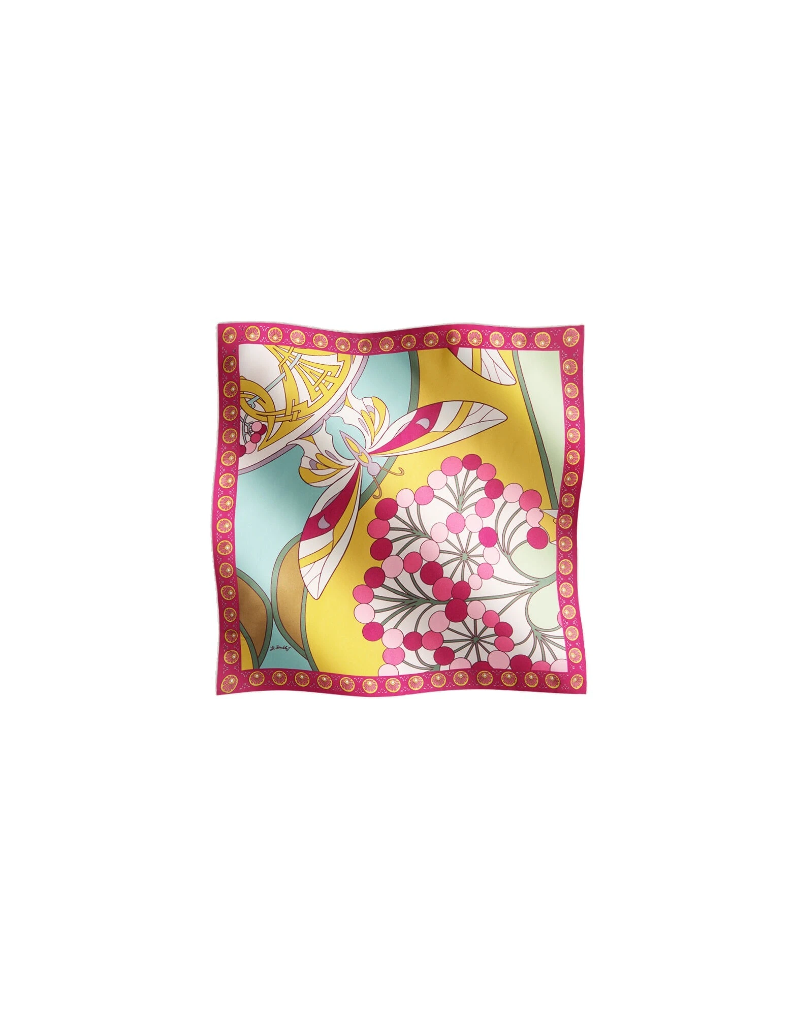 La DoubleJ Foulard 45 in Florette Fuchsia at Coveti La DoubleJ Foulard 45 in Florette Fuchsia at Coveti